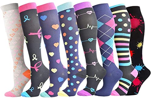 3/6 paar compressiekousen voor dames en heren (15-25 mmHg) – ideaal voor medisch gebruik, doorbloeding en herstel, bij borstvoeding en als reis- en vliegsokken – hardlopen en fitness