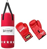 Bad Company Boksset voor kinderen en tieners | Canvas bokszak, gevuld | incl. Suspension | 8 oz bokshandschoenen | 68 x 25 cm