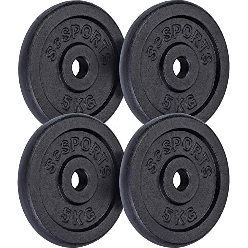 ScSPORTS 20 kg Halterschijven set gietijzer - gewichten - 30 mm – 4 x 5 kg
