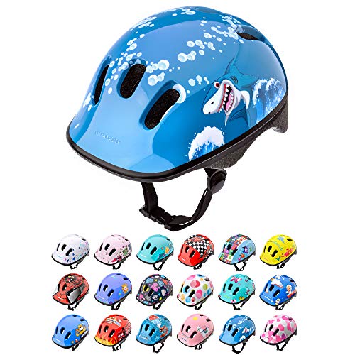 meteor® fietshelm kinderhelm MTB scooter helm helmet voor downhill scheidingshelm mountainbike inliner skatehelm BMX fietshelm jongens meisjes Fahrradhelmet bike KS06 (baby shark, XS 44-48 cm)