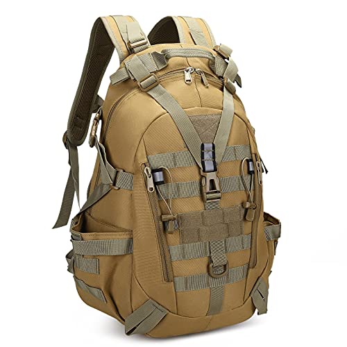 Molle Rugzakken voor Mannen 25L Tactische Rugzak Army Assault Pack Outdoor Rugzak voor Camping Trekking Reizen Wandelen, BRON, S, Rugzak