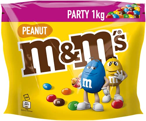M&M'S Peanut chocolade grote verpakking | chocolade lenzen met pindakern | party mix | 1kg