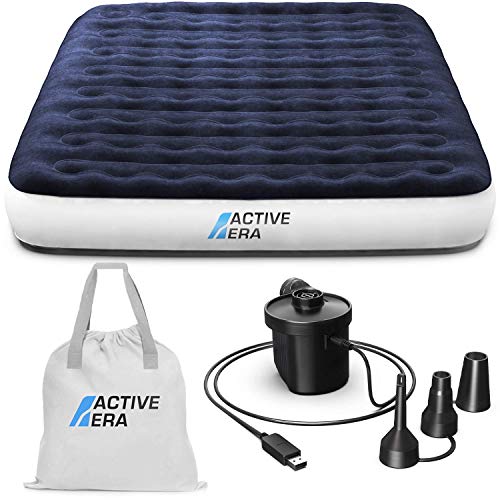 Active Era Camping Luchtbed met USB Oplaadbare Pomp - Opblaasbaar Luchtbed, Reistas, Draagbare Luchtpomp met USB Oplaadkabel en Voetpomp