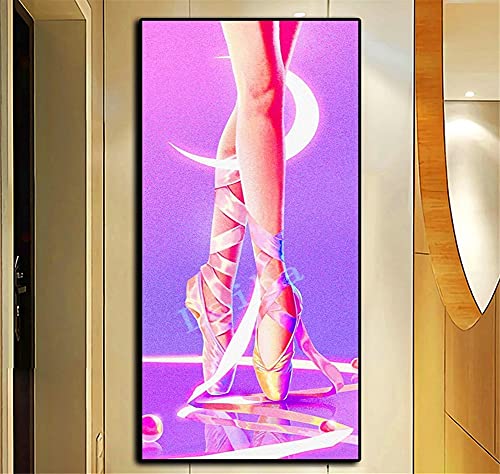 DIY 5D Diamond Schilderij Kit Grote Maat Ballerina Diamant Art Volledige Boor Crystal Rhinestone Volwassene/Kid Borduurwerk Cross Stitch Canvas Foto's Kunst Ambachten voor Thuis Muur Decor Gift Vierkante Boren, 30x60cm