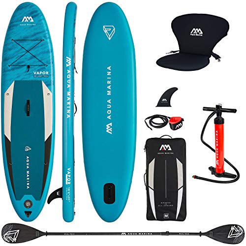 Aqua Marina Opblaasbaar Sup Board Stand Up Paddle Aquamarina Vapor 2021 Complete verpakking 315 x 79 x 15 cm met kajakzitting en dubbele peddel