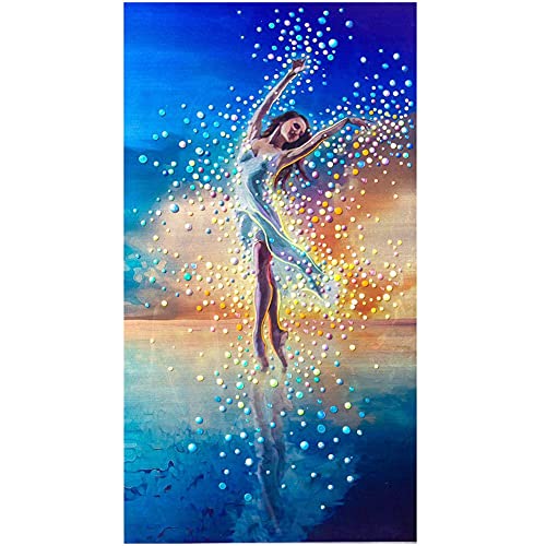 DIY 5D Diamond Schilderij Kit Grote Maat Ballerina Meisje Diamant Art Volledige Boor Crystal Rhinestone Volwassene/Kid Borduurwerk Cross Stitch Canvas Foto's Art Crafts Home Muur Decor Gift Vierkante Boren, 30x60cm