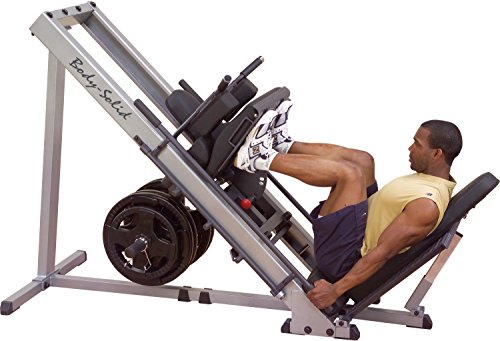 Body-Solid GLPH1100 leg press and hack squat - Extra massief 5 x 10 cm dik - Afmetingen: 140 cm H x 208 cm L x 85 cm B - DuraFirm - de olympische gewichtschijven zijn NIET mee geleverd