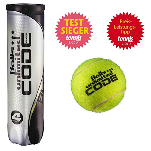 Balls unlimited Code Black tennisballen - 4-delige doos - ITF geproveerd