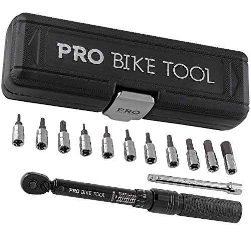 Pro Bike Tool 1/4 Inch Momentsleutel set – 2 tot 20 Nm – Fiets Onderhoudsset Voor MTB & Racefietsen – Inclusief Imbus & Torx Bitjes, Verlengstuk & Opbergbox (Zwart)