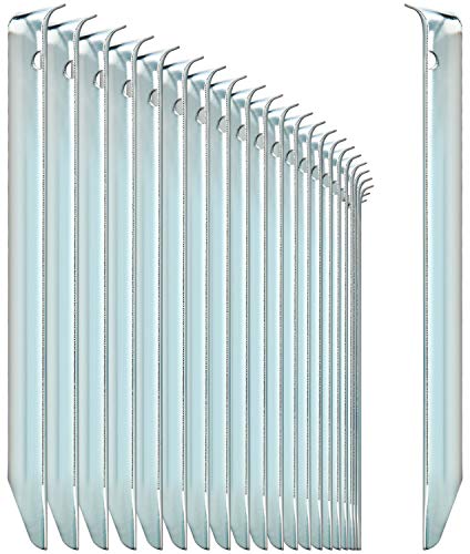COM-FOUR® 24x haringen van staal - halfronde, robuuste haringen voor kamperen en buitenshuis - ideaal voor normale grond