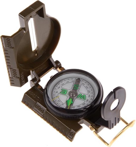 Inklapbaar Kompas Met Kinder Lineaal & Loep - Waterproof Voor Kinderen en Scouting